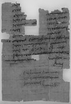 Petition wegeneinesnichtzurückgezahlten Darlehens; Herakleopolis?, 7. Juli 137 v. Chr. Black and white image of the front of a piece of papyrus with writing on it.