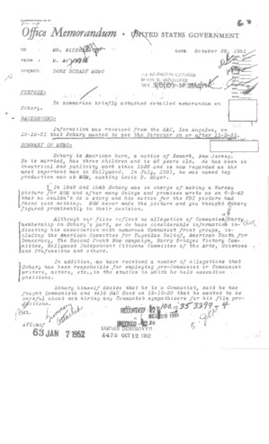 DS FBI File, Oct. 31, 1951