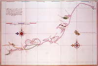 Map of the Western Coast of Taiwan, Tayouan and Points South, c. 1636