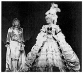 Oscar. Haruna Yuri as Oscar and Hatsukaze Jun as Marie Antoinette in the Moon Troupe's 1974 performance of The Rose of Versailles. From Hashimoto (1994:108).