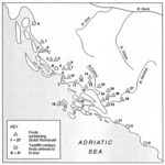 4.3 Findspots of Solidi Romanati and twelfth-century Byzantine coins in Dalmatia