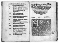 The contents page of the first edition of A tragoedie or Dialoge of the unjuste usurped primacie of the Bishop of Rome (1549) showing the ninth dialogue between 'Kyng Edward the vi. and the lorde Protector'. The later variant had 'Kyng Edwarde the .vi. and the Counseil'.