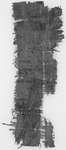 List of names; Oxyrhynchite?, reign of Augustus? Black and white image of the back of a piece of papyrus with writing on it.