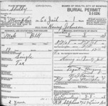 Figure 41 Death certificate for Henry Johnson. Courtesy of the Shelby County Archives.