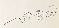 This drawing consists of a single whimsical line that wanders, curves, and loops back on itself.