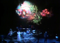 Figure 6. Jefferson Airplane performs at the Fillmore East in front of a spectacular projected light show that draws the audience’s attention away from the performers.