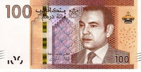 Photograph of a Moroccan 100 dirhams note.
