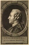 Jean-François Marmontel. This engraving of Marmontel's official Académie portrait appeared as the frontispiece to the first volume of his Oeuvres complettes ([Liège:] 1777); it is reproduced here courtesy of the Library of Congress, Division of Special Collections, Pre-1801 Collection [PQ 2005 A1 1777].