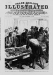 Figure 3.4 "The Brooklyn Theatre conflagration. The room of the property clerk at the Brooklyn Police headquarters—Friends of the missing identifying relics found in the ruins or on the bodies of the victims."