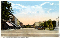 Main Avenue, looking south, Dyersburg, Tennessee. Courtesy of the Tennessee State Library and Archives.