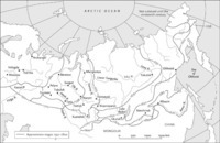 Adapted from James Forsyth, A History of the Peoples of Siberia: Russia's North Asian Colony, 1581-1990 (Cambridge: Cambridge University Press, 1992), map 6, p. 103.