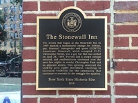 Fig. 116. Bronze plaque describing the events of 1969 that began at the Stonewall Inn and catalyzed the LGBTQ civil-rights movement.