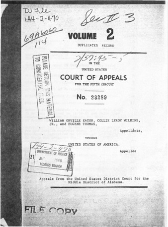 View PDF (388 MB), titled "US v. Eaton, Wilkins & Thomas, Part 2"