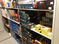 Figure 4.2. This archival space within the LEGO Idea House holds one copy of almost every construction set ever released by the company, stacked high on shelves.