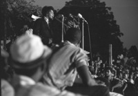 Soul legend James Brown performing at a rally at Tougaloo College in Mississippi during the “March Against Fear,” June 25, 1966.