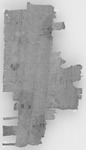 Fragment einer Petition?; Herakleopolites, 137 v. Chr. Black and white image of the back of a piece of papyrus with writing on it.