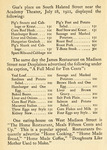 Fig. 28. This page from The Hobo lists menu items such as pig’s feet, veal loaf, and corn flakes from the restaurants Gus’s place, and the James Restaurant.