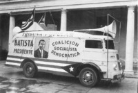 Campaign van decorated by Batista partisans for the 1940 presidential campaign.