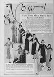 Two diagonal rows of women show off Hollywood fashions. The headline reads “Now! You, Too, May Wear the Fashions of the Films!” There is a mail-­in form to learn where to buy the looks the women are wearing.