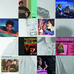 A collage featuring nine images of singer Ella Fitzgerald.