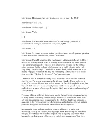View PDF (127 KB), titled "Elizabeth Exit Interview"