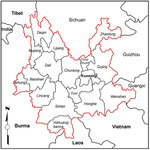 Administrative Map of Yunnan Province