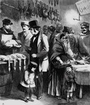 Figure 3.7 "New York City.—Rich and poor; or, the two Christmas dinners.—A scene in Washington Market, sketched from real life."