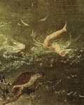 Detail, The Fall of Icarus, date uncertain, oil on canvas, Musées Royaux des Beaux-Arts de Belgique, Brussels, inv. 4030. From Roberts-Jones, 287.