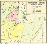 Postwar planning map of the religions of North East Africa.