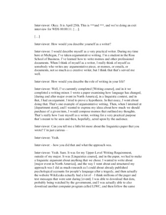 View PDF (129 KB), titled "Samuel Exit Interview"