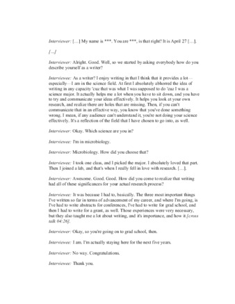 View PDF (113 KB), titled "Kris Exit Interview"