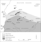 Adapted from James L. A. Webb, Desert Frontier: Ecological and Economic Change along the Western Sahel, 1600-1850 (Madison: University of Wisconsin Press, 1995), map 1.2, p. 10.