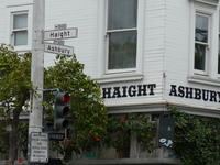 Fig. 15. Street signs marking the intersection of Haight and Ashbury Streets in San Francisco, on a light pole in front of a white house.