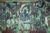 Detail of mural of King Sibi from the north wall of Mogao Cave 254.