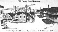 Drawing of the POW camp Fort Kearney that appeared in the April 1946 issue of Der Ruf.