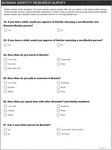 English language version of the Bosniak Identity Research Survey Questionnaire booklet generated specifically for this study with a focus on topics relating to the participants’ perceptions about their group and Bosniak identity. The 14-page booklet begins with the heading and an explanation of the purpose of the study, confidentiality protocols, and the researcher’s contact information. Each of the following pages of the questionnaire relates to different aspects of Bosnian Muslim groupness. The booklet ends with questions about the participant’s demographic information. The survey was designed to collect the maximum amount of information about the group, however, the discussion and data description provided in the book is limited only to the questions used for this inquiry. Political Consciousness page 1.