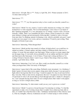 View PDF (91 KB), titled "Courtney Entry Interview"