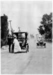 The Model T, end-product and symbol of Ford activity up to the mid-nineteen-twenties. The machine on the right is a contestant in the 1909 New York-Seattle race.