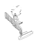 Figure 13 Forget Lightning: A juggling Theodore Transom “Rides the Rail.”