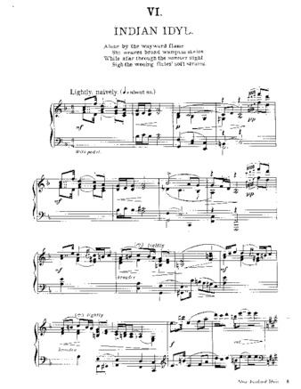 A score for Edward MacDowell's "Indian Idyl" for piano.