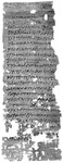 Private letter; Abutig?, III CE. Black and white image of a piece of papyrus with writing on it.