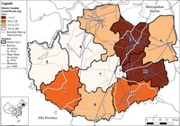 Map 14. Map showing district surplus grain per capita and mop-­up team activity