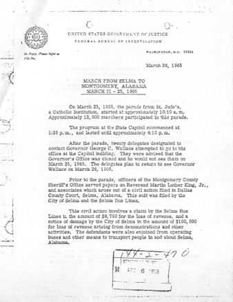 FBI March 26, 1965 and March 27, 1965 Statements.