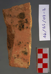 Fig 46: Ostraka 38 inscribed on concave side only, parallel with the throwing marks. Hand looks inexperienced and script is semicursive. The fragment probably comes from the right-hand part of an ostrakon as it is very thick. Text is uncertain.