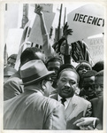 In Memphis, Dr. Martin Luther King Jr. walks with marchers in early April 1968.