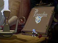 Jiminy Cricket opens the film-as-book, Pinocchio, dir. Norman Ferguson (Burbank CA: Walt Disney Productions, 1940).