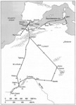 Map 12: Ibn Battuta's Itinerary in North Africa, Spain, and West Africa, 1349–54