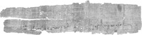 Fragment of a papyrus containing the first line of a Greek tax demand note.
