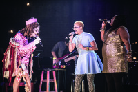 Performer Taylor Mac and singers Steffanie Christi’an Mosley and Thornetta Davis performing during A 24-­Decade History of Popular Music.