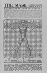 Cover of The Mask with a woodcut of a version of the Vitruvian Man.